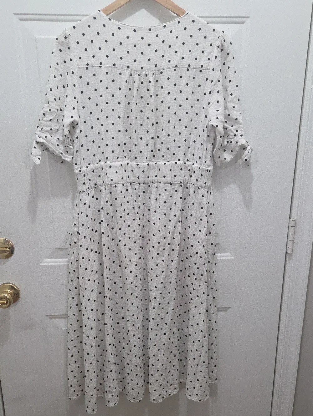 Ellison White Polka Dot Midi Dress L